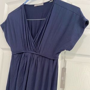 Tart Short Sleeve Maxi Dress, S Blue Maxi Dress Tulip Hem